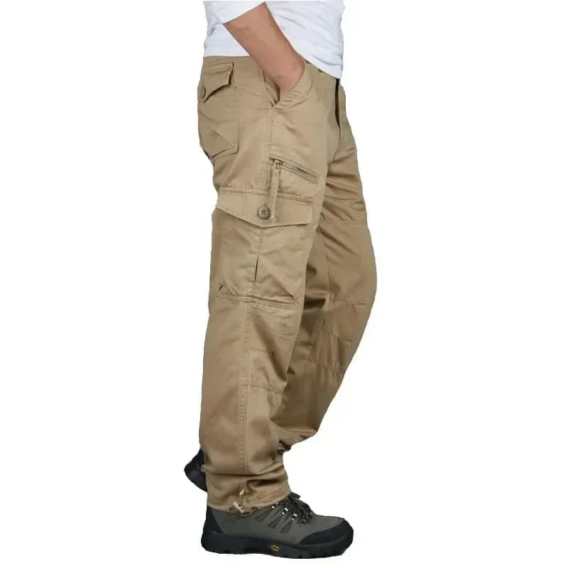 Pantalon baggy homme multi-poches - Coton décontracté - Entraînement pêche travail longue durée