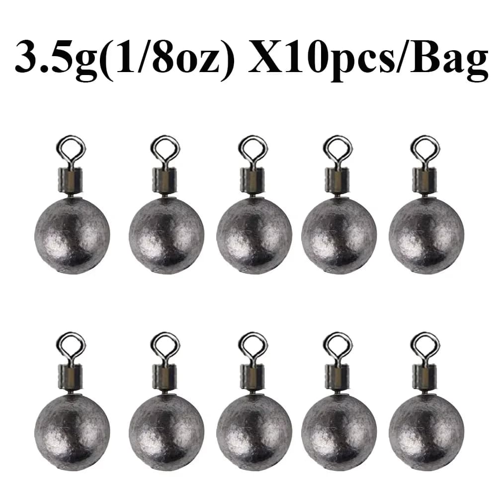 Lot de 10 plombs de pêche 3.5g à 20g - Plombs plats et bombés pour pêche à la carpe et pêche sportive
