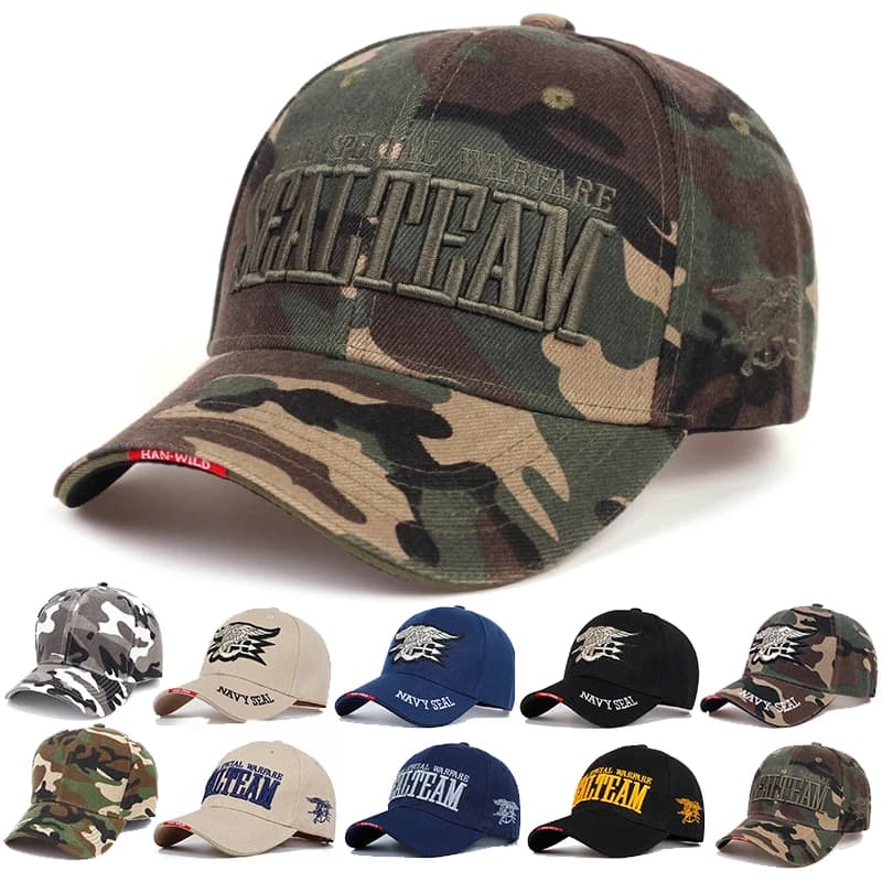 Casquette Baseball Navy Seals SEALTEAM brodée - Chapeau tactique pêche chasse extérieure pour hommes