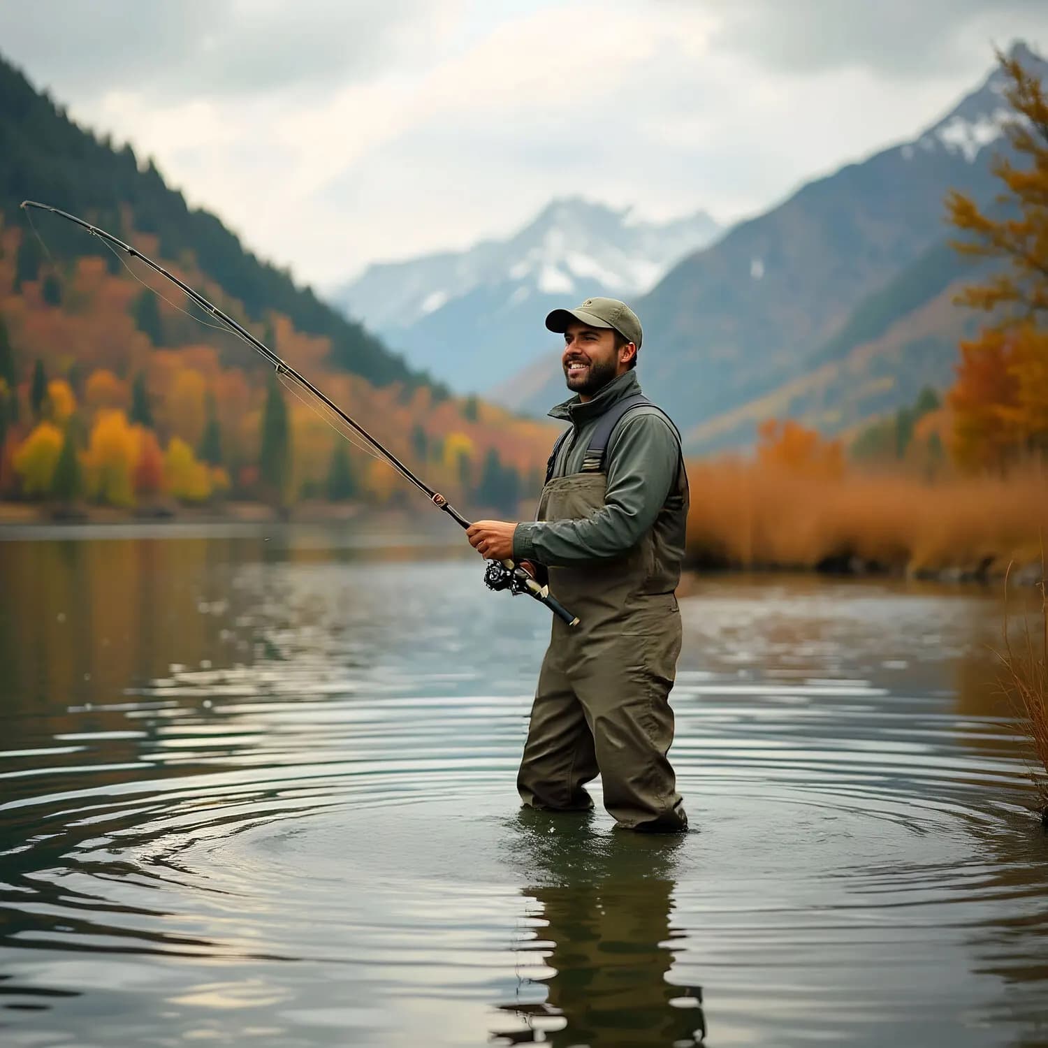 Pantalon de pêche waders en caoutchouc OMEGA avec bavette taille 45 pour pêcheur