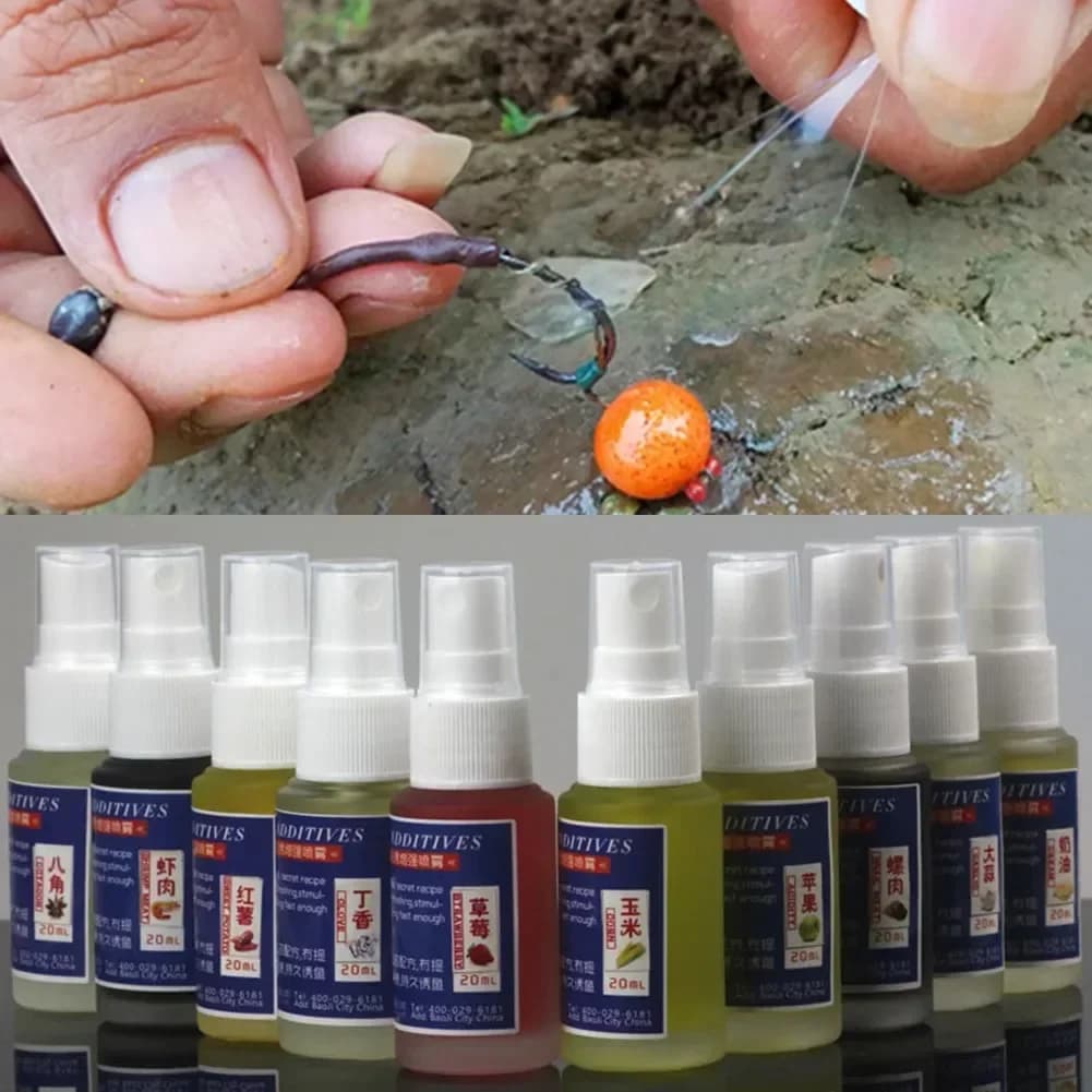Attractant puissant 20ml pour leurres souples - spray aromatisé boosteur d'appâts bouillettes et pellets