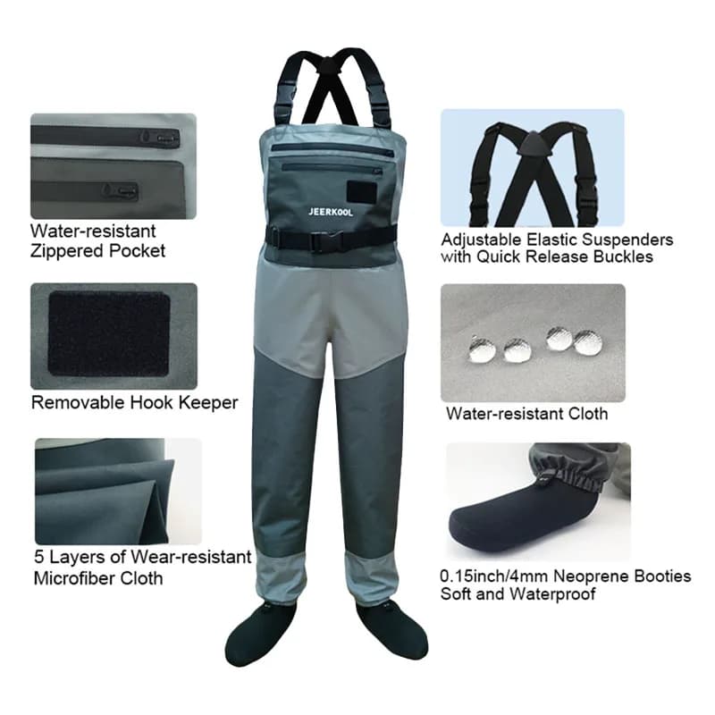 Waders imperméables 3 ou 5 couches pour hommes et femmes - Pour pêche chasse avec chaussettes néoprène