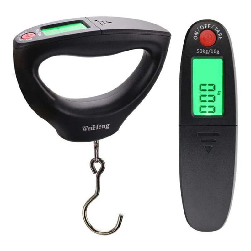 Balance électronique pêche digitale LCD 50kg ressort peson à crochet étui portable pour peser gros poissons