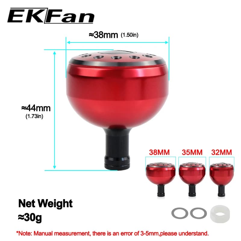 Poignée en alliage d'aluminium EKFan 32-38mm pour moulinet casting pêche au leurre