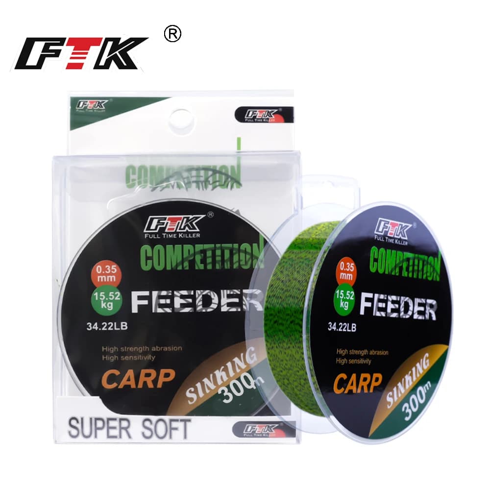 Ligne carpe FTK 3D invisible nylon 150m-300m fluorocarbone résistance pêche spot
