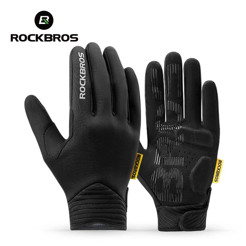 Gants vélo hiver ROCKBROS - Polaire coupe-vent écran tactile pour VTT et route hommes