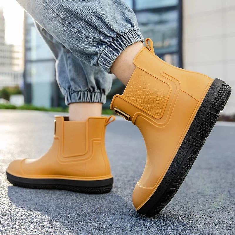 Bottes pluie couples antidérapantes semelle épaisse cuisine travail hommes femmes adultes pêche EVA