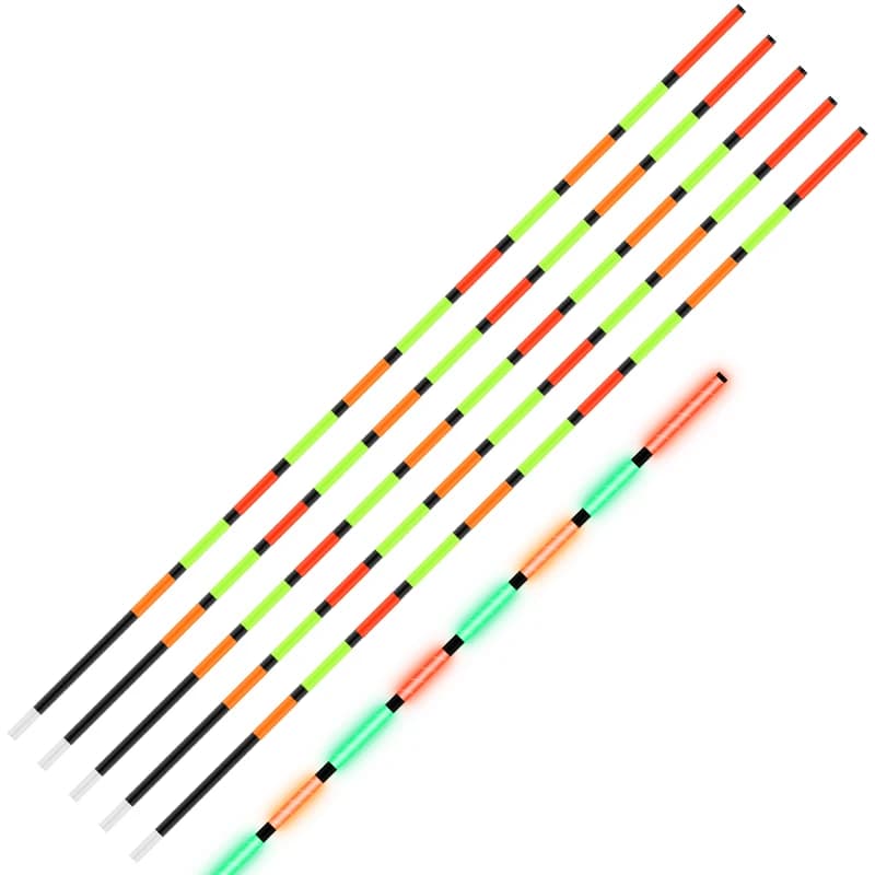 Kit de fibres luminescentes pour flotteurs pêche jour et nuit, 5 queues + 2 tubes, DIY