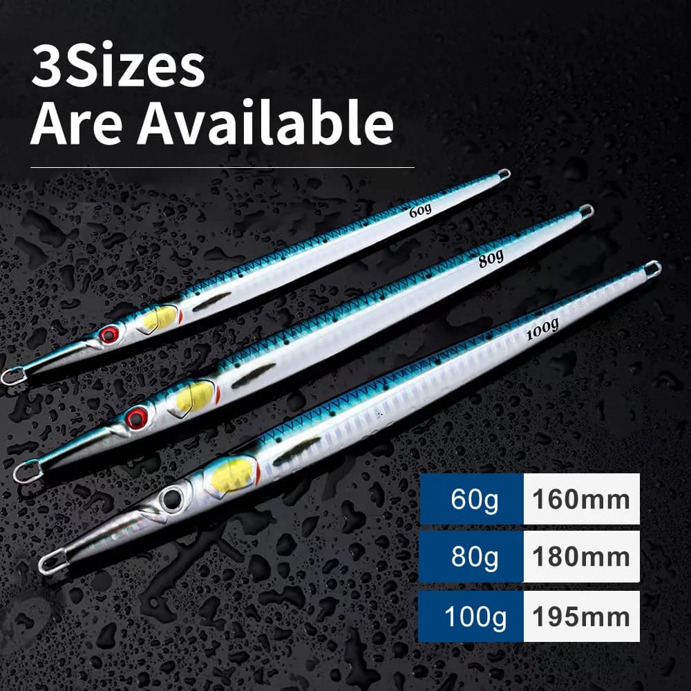 JiggingPro 40g à 150g Jig Speed 3D Print Needle Jig - Leurre pêche mer verticale haute performance