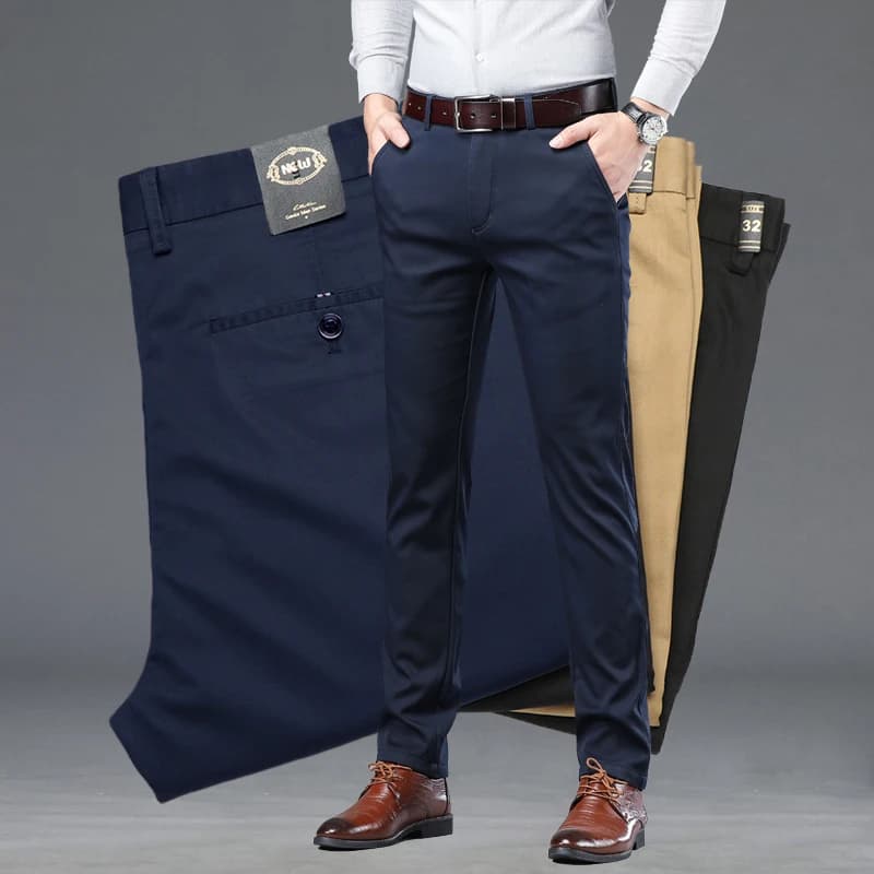 Pantalon costume slim homme été pour pêche business - Coton vert et coupe élégante pour pêche professionnelle