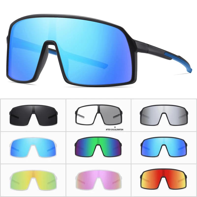 Lunettes sport polarisées photochromiques TR90 grand cadre - Pêche vélo MTB baseball protection UV400 homme femme