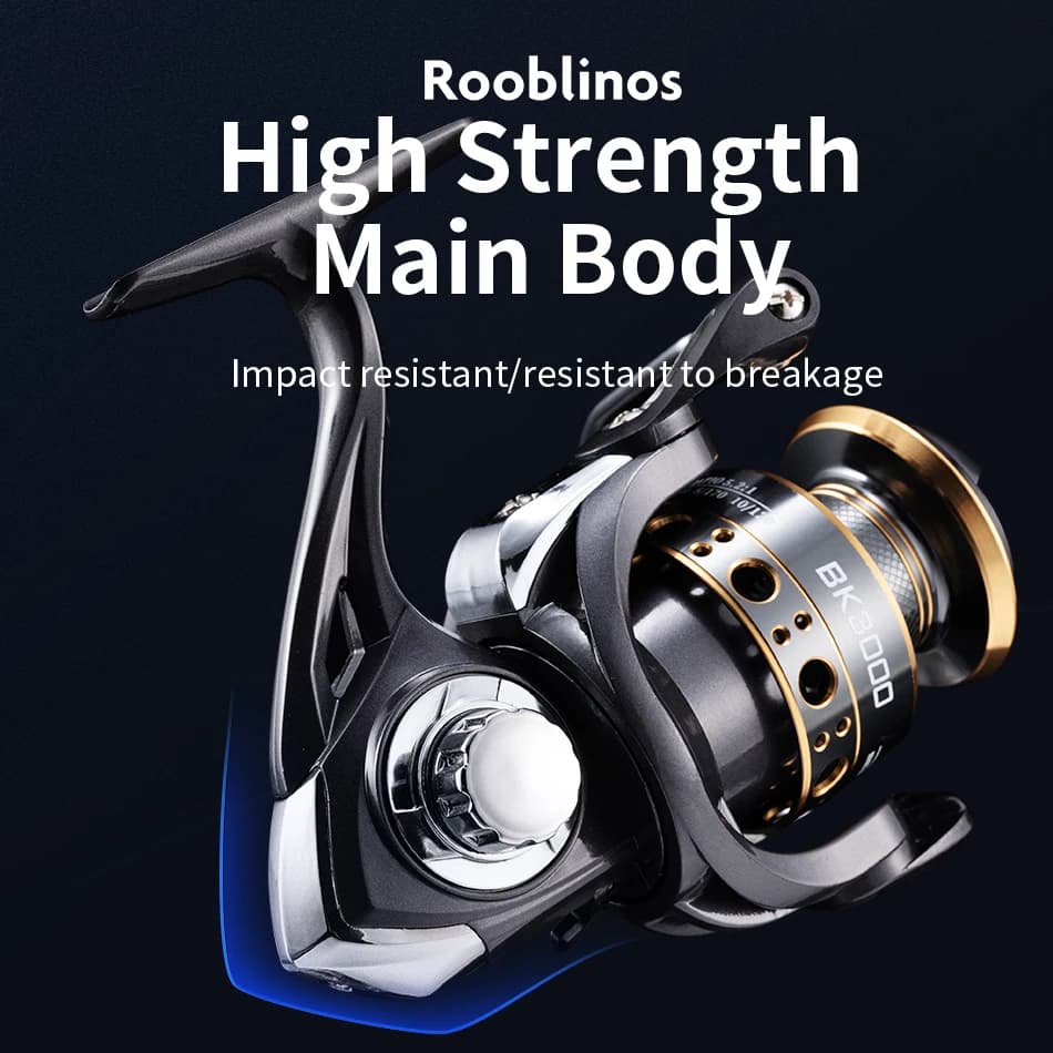 Moulinet Spinning Rooblinos BK pour pêche en mer et eau douce - bobine métal interchangeable gauche/droite pour truite et carpe