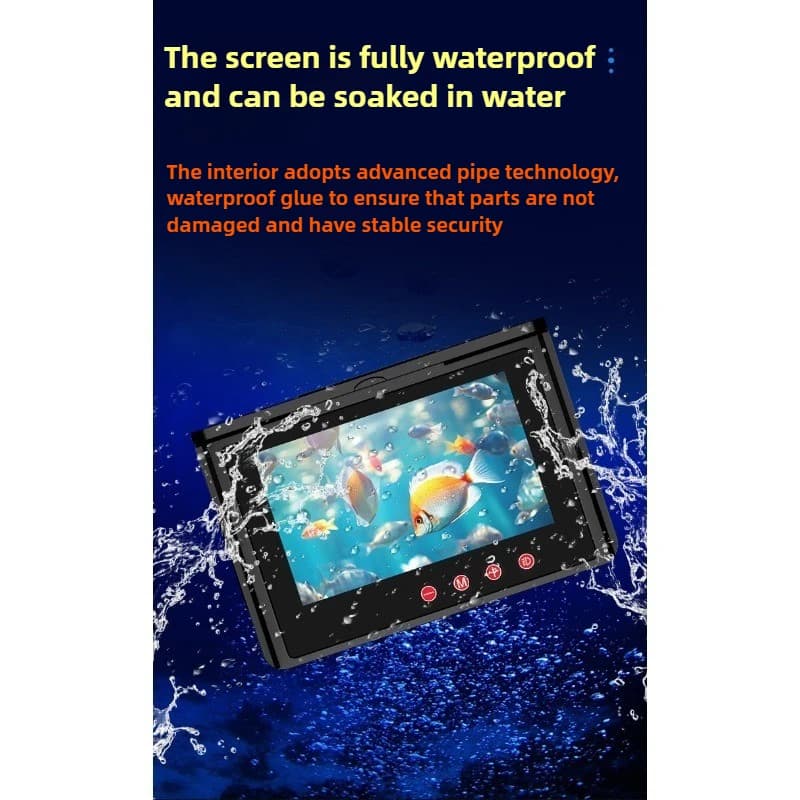 Sondeur visuel étanche 5 pouces tactile ultra-clair - Caméra de pêche avec détection température et profondeur