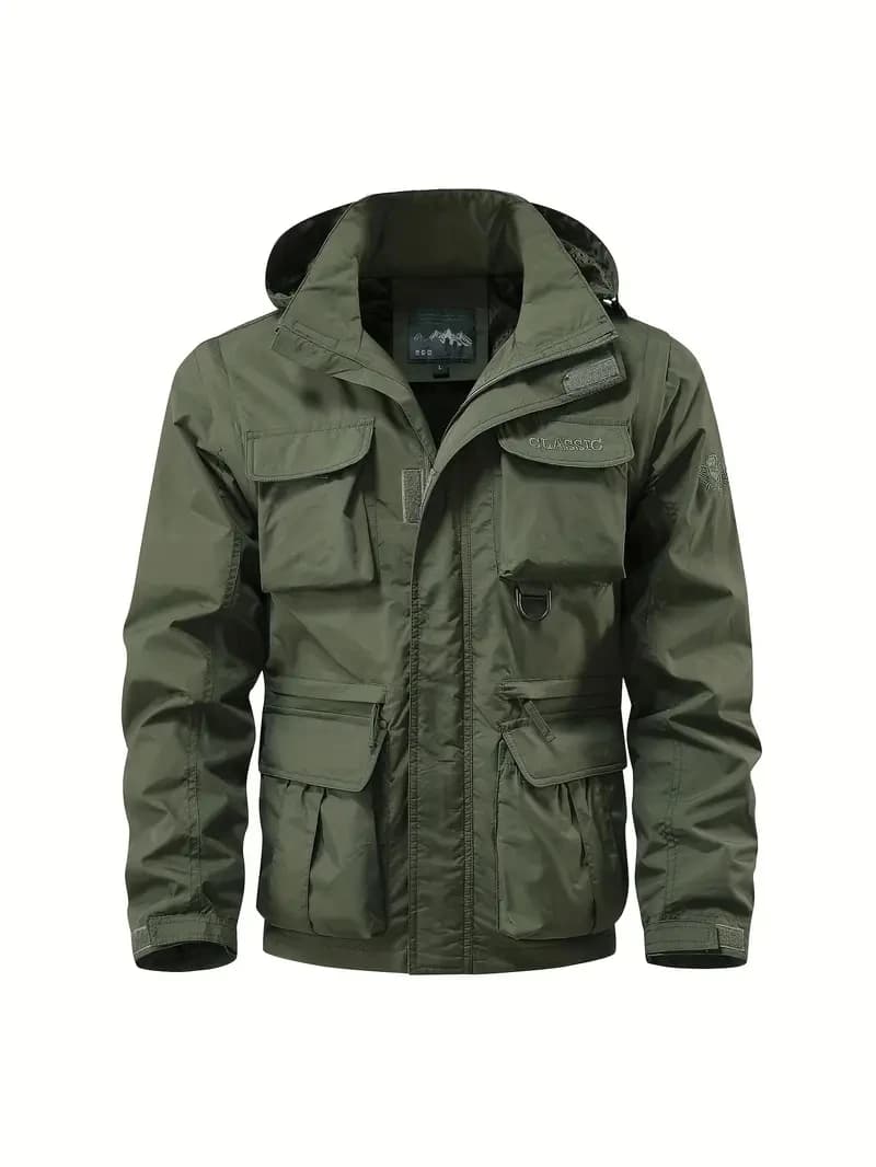 Veste homme démontable anti-vent imperméable multi-poches pour pêche outdoor
