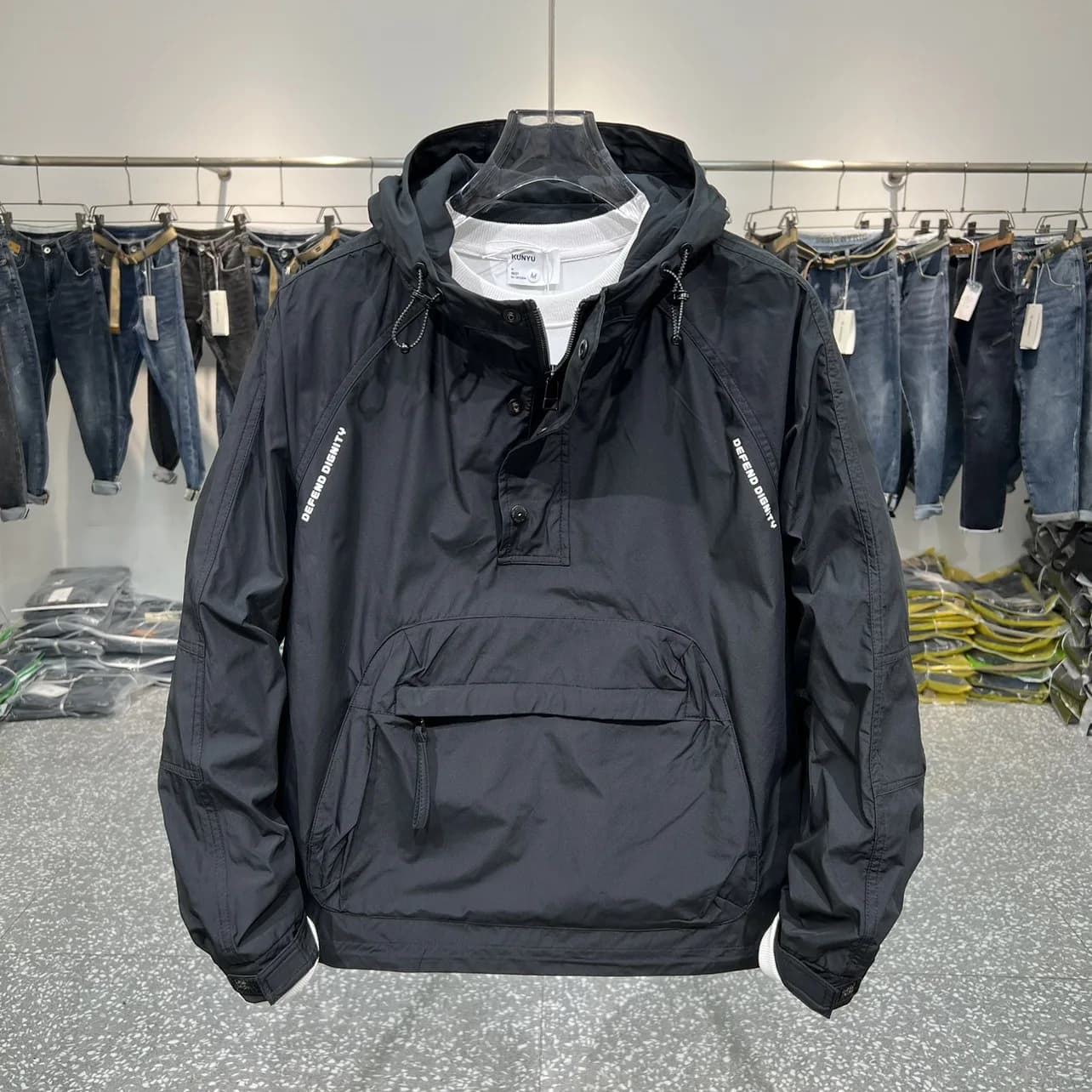 Veste homme à manches longues avec capuche et fermeture éclair - Veste décontractée pour pêche et extérieur