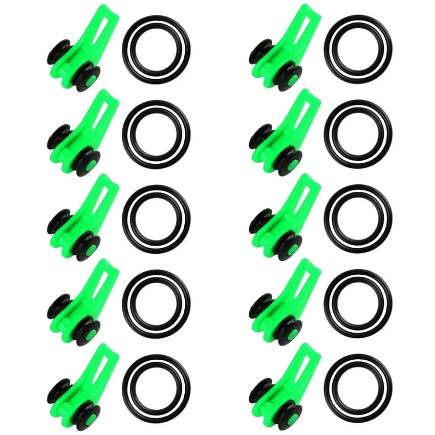 Porte-hameçons silicone canne pêche 10 pièces - Anneaux fixation appâts leurres sécurisée