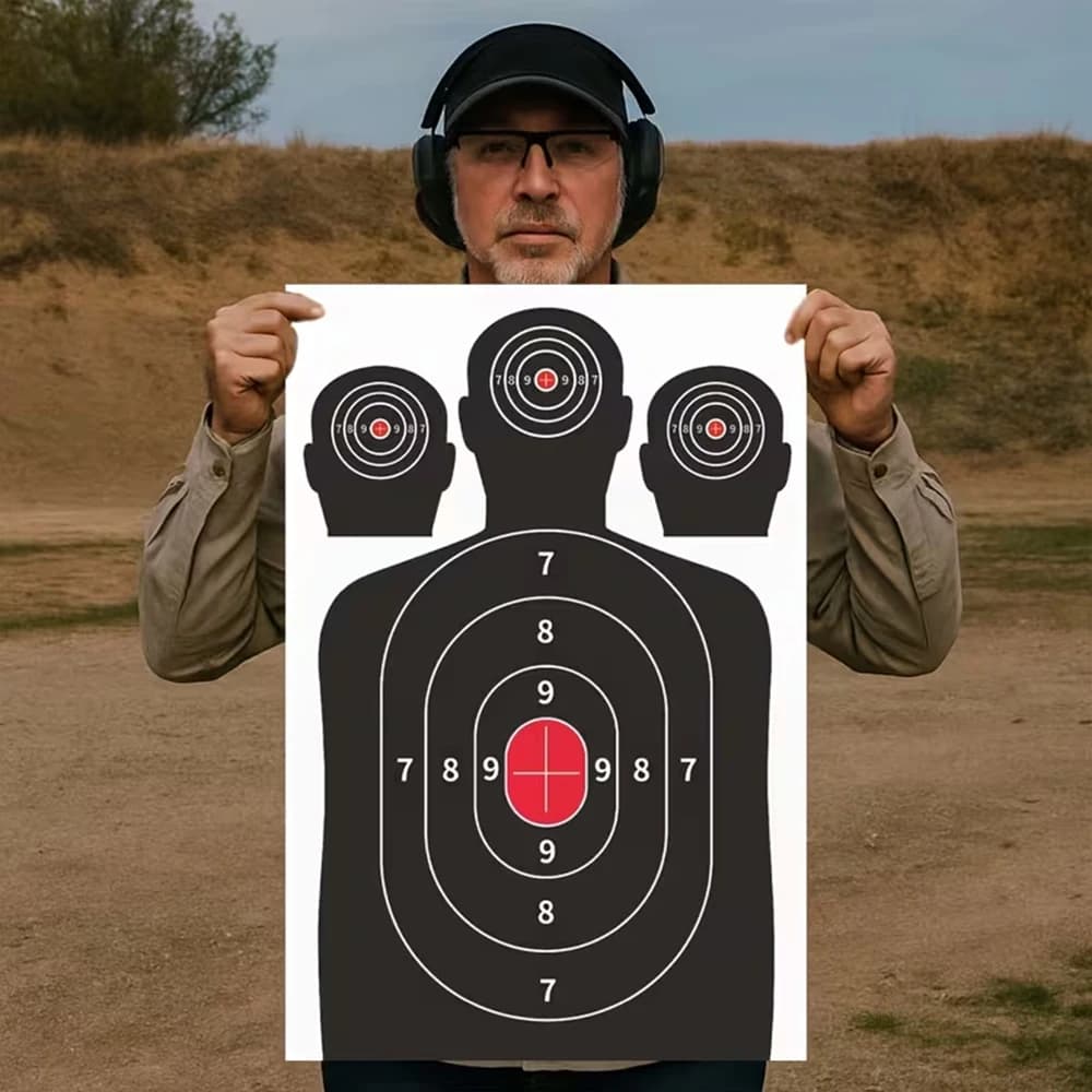 10 cibles papier silhouette 30x45cm pour stand tir pêche arc pistolet fusil - Accessoire polyvalent
