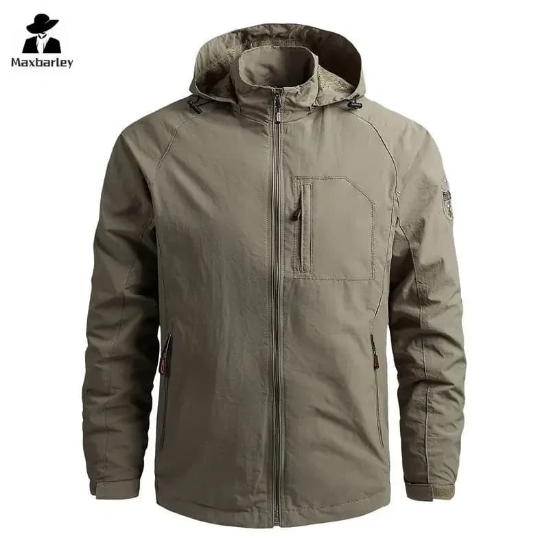 Veste imperméable homme printemps plus taille coupe-vent pêche camping gorpcore capuche