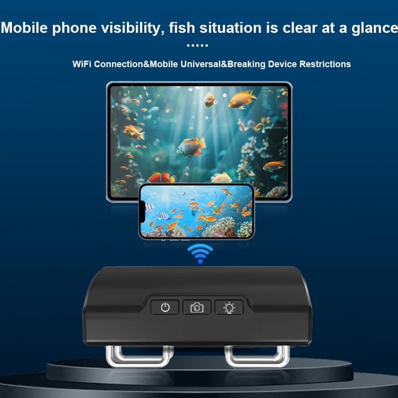 Détecteur de poissons visuel WiFi avec vision nocturne infrarouge pour pêche maritime nocturne 15-30m