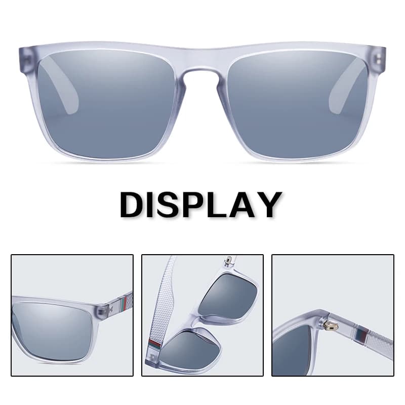 Lunettes de soleil vintage polarisées Fashion Square pour pêche et conduite - Homme Femme UV400