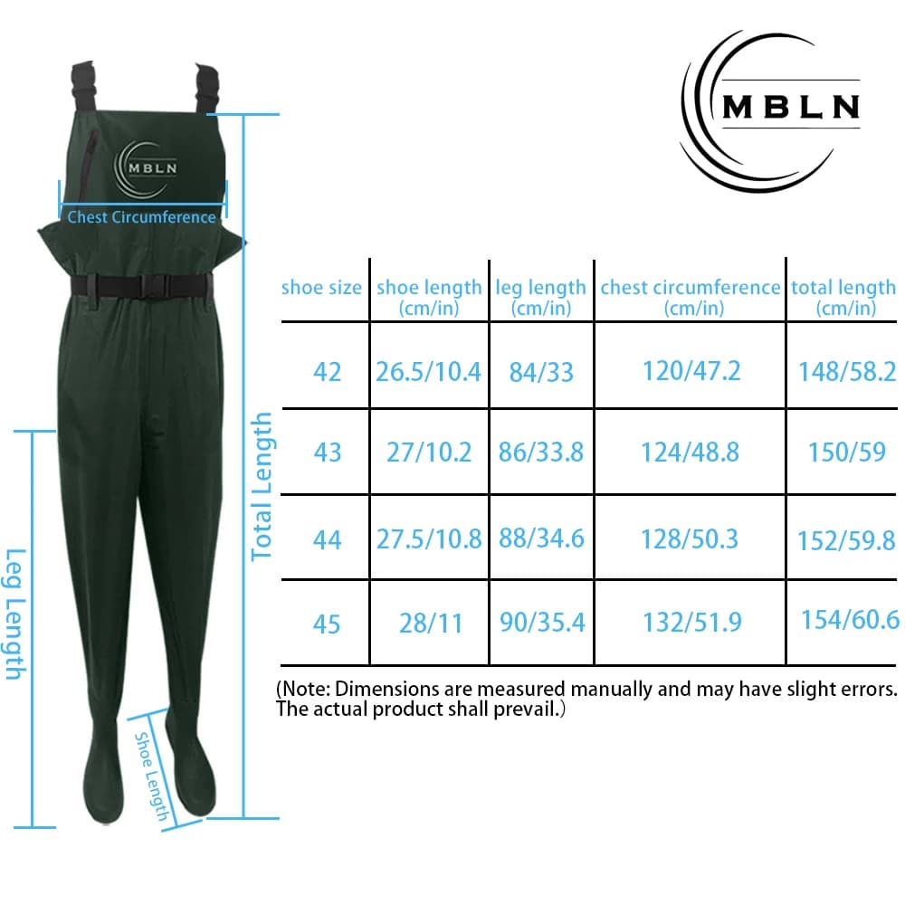 Pantalon de pêche waders PVC étanche respirant avec zip pour la pêche à la mouche et la chasse