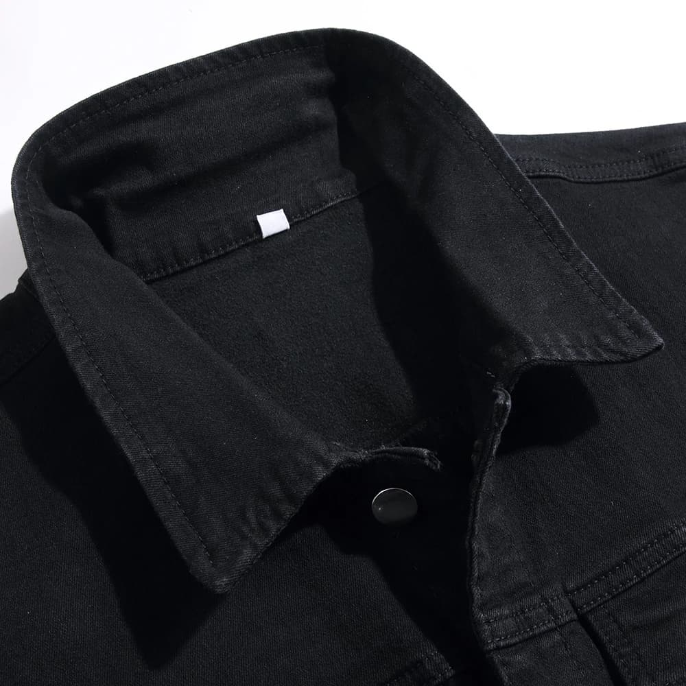 Gilet denim noir classique sans manches cargo coton polyvalent pour pêche décontractée homme
