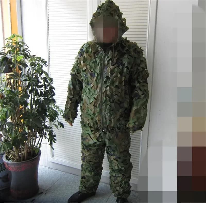 Costume ghillie bionique léger été pour paintball et pêche en forêt avec camouflage forestier