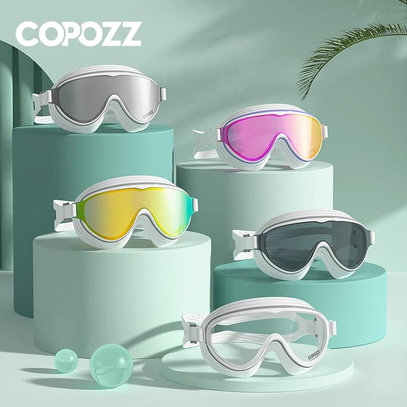 Lunettes de natation adulte grand cadre COPOZZ professionnelles anti-buée sports aquatiques