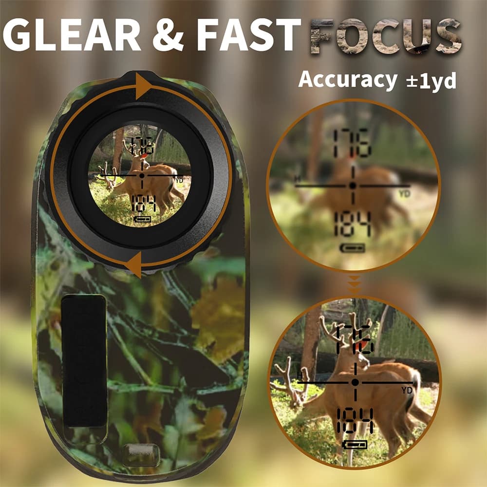 Télémètre laser camouflage pour pêche - 7500 yards de portée, rechargeable avec verrouillage cible