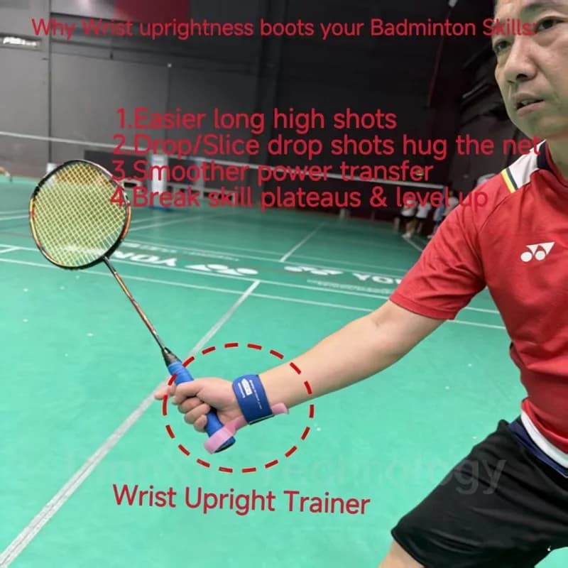 Support ajustable pour poignet badminton - Correcteur de posture et grip pour toutes tailles de main