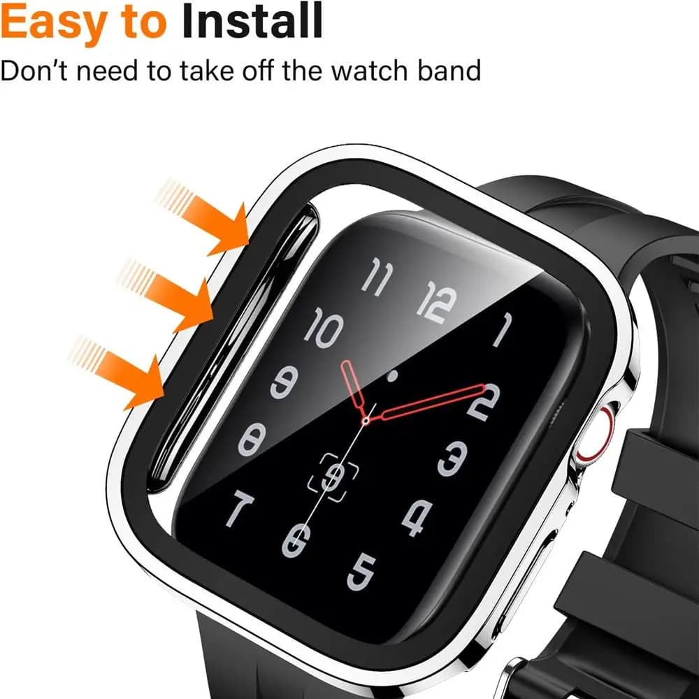 Protection écran verre trempé pour Apple Watch 9 8 7 6 SE Ultra 49mm 45mm 41mm coque bord droit étanche