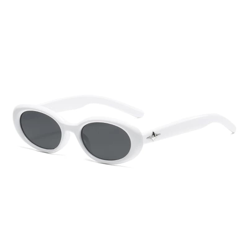 Lunettes Y2K pêche - Style ovale steampunk avec clous pour pêche rétro et tendance
