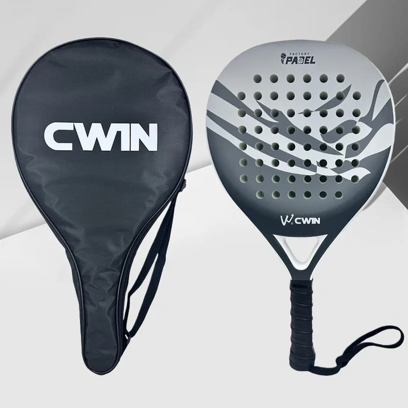 Raquette de padel Cwin 2026 carbone légère EVA douce absorption chocs grip confort avec sac