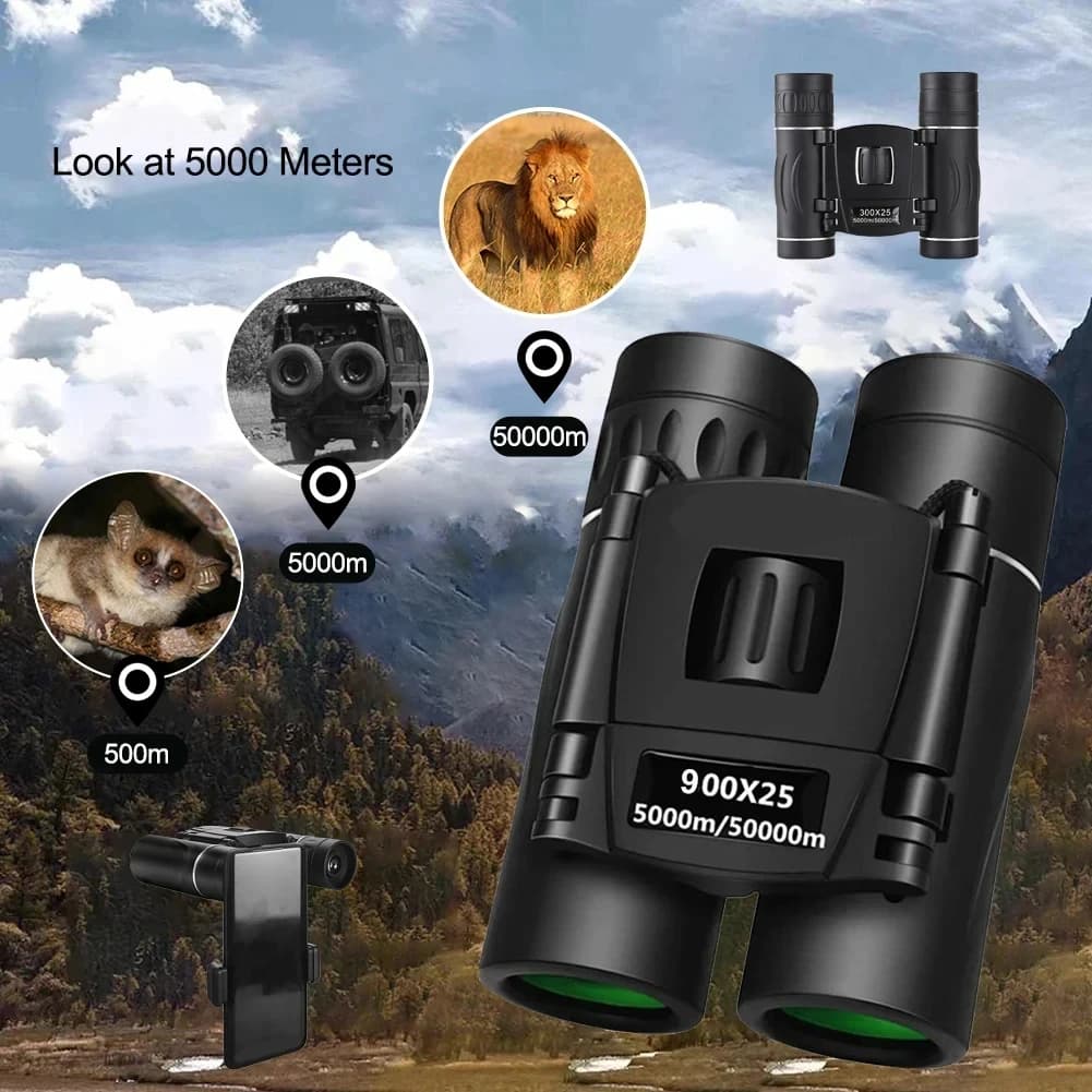 Mini jumelles 900x25 BAK4 étanches pour observation oiseaux voyages sports outdoor