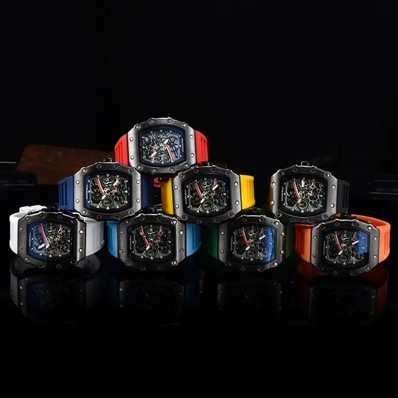 Montre homme quartz luxe calendrier étanche dégagée fashion casual montre bracelet homme