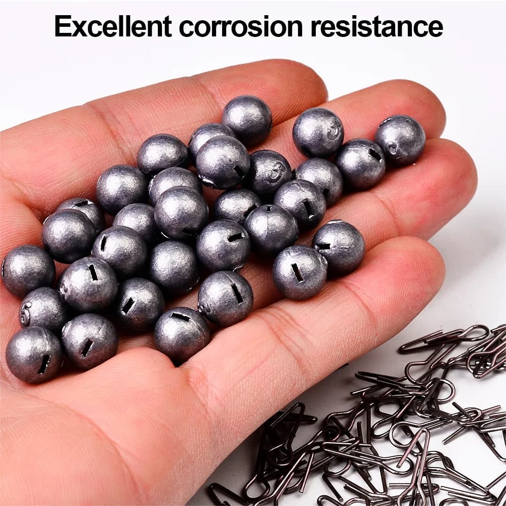 Plombs tête ronde 8 poids 3g-21g - Sinkers plombés pour leurres pêche carnassiers