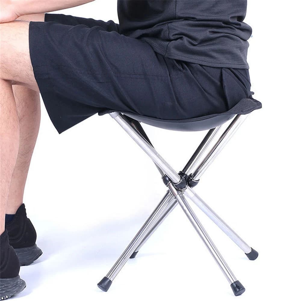 Tabouret pêche pliant acier inoxydable aluminium barbecue camping randonnée pique-nique transport