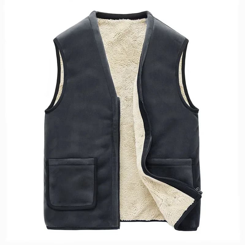 Gilet sans manches homme 5XL velours épais hiver automne veste polaire chaude vêtement pêche confortable