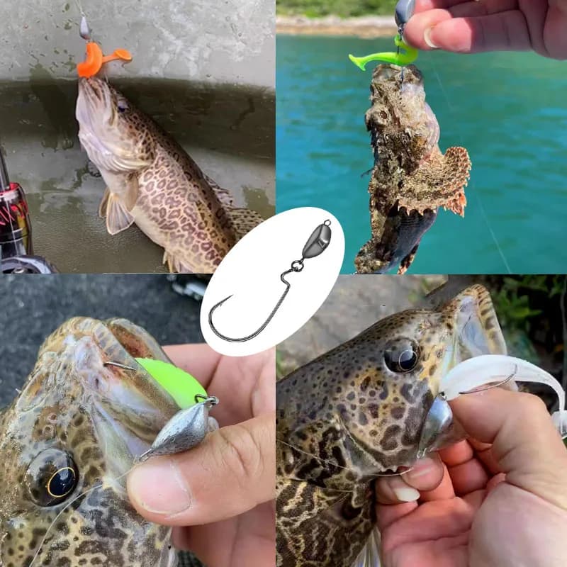 Lot de 5 plombs jig tête plombée 5g 7g 10g avec émerillon pour pêche profonde et leurres