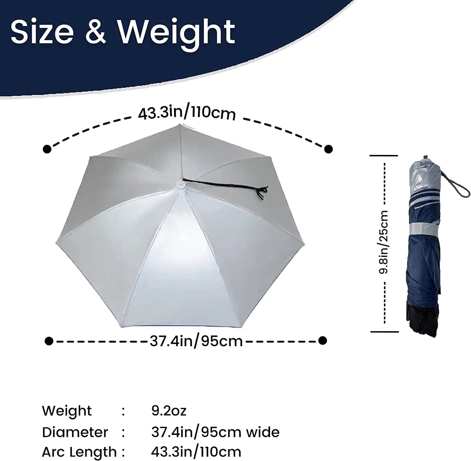 Parapluie chapeau arc-en-ciel 95cm pliable 2 fois - Accessoire pêche enfants adultes hommes femmes