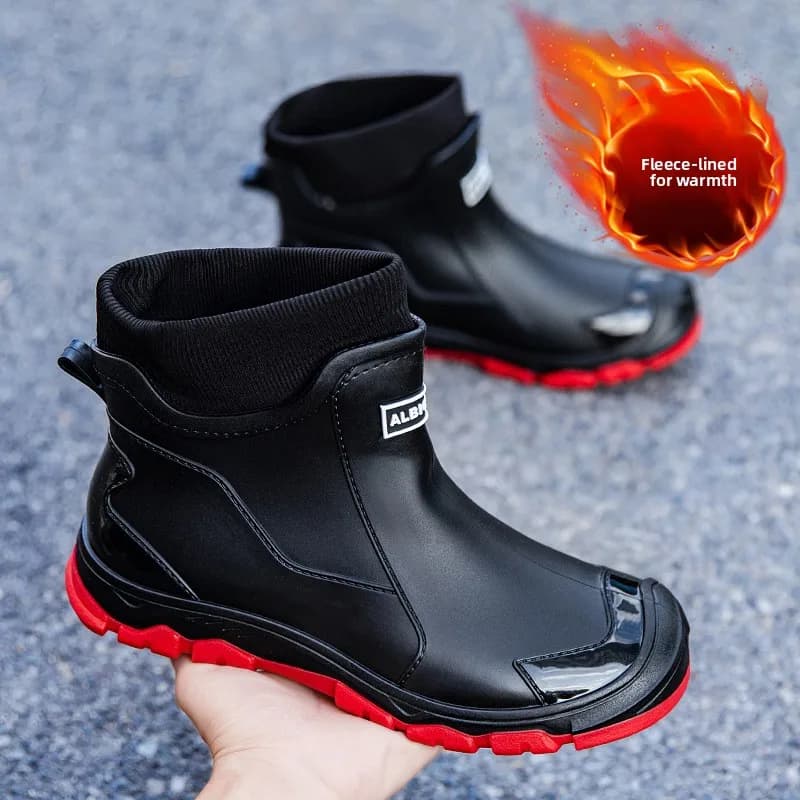 Bottes de pêche courtes imperméables homme grande taille 46-48 antidérapantes résistantes