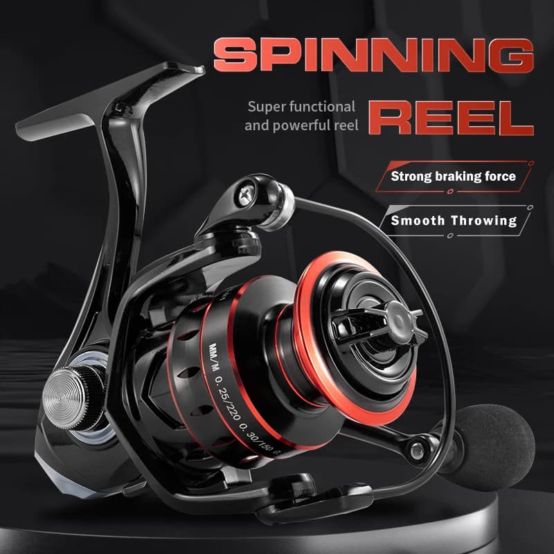 Moulinet spinning HJ tout métal anti-corrosion - Pêche mer durable - Roulements haute performance
