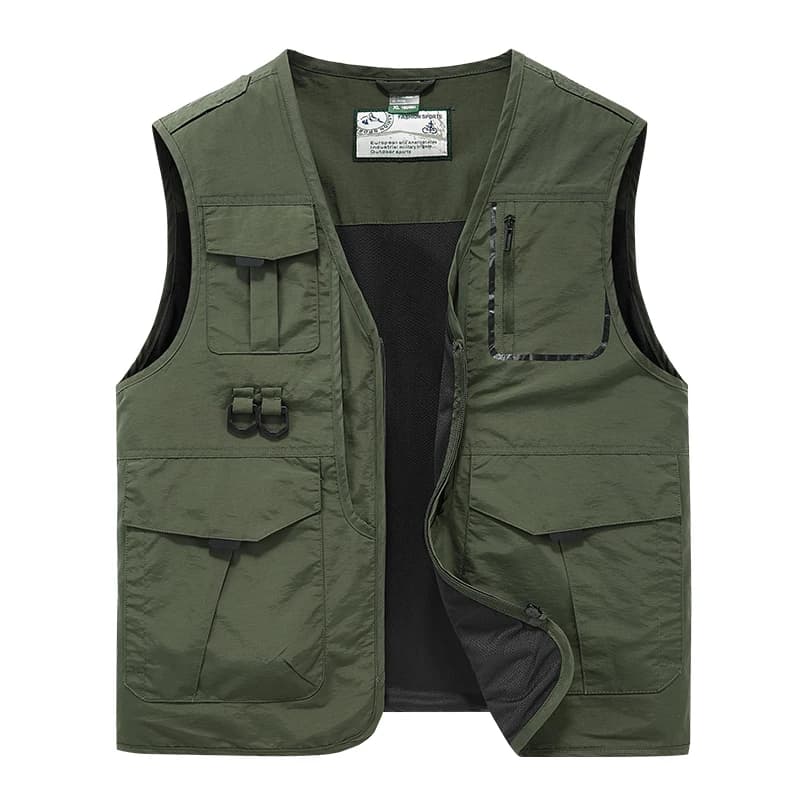 Veste pêche fonctionnelle homme grande taille - Multi-poches léger pour pêche et photographie