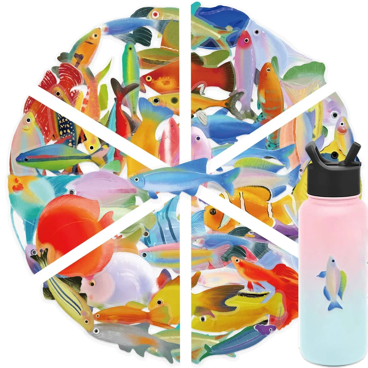 Autocollants poissons et créatures marines 50 pièces - Décoration boîte à pêche et équipements