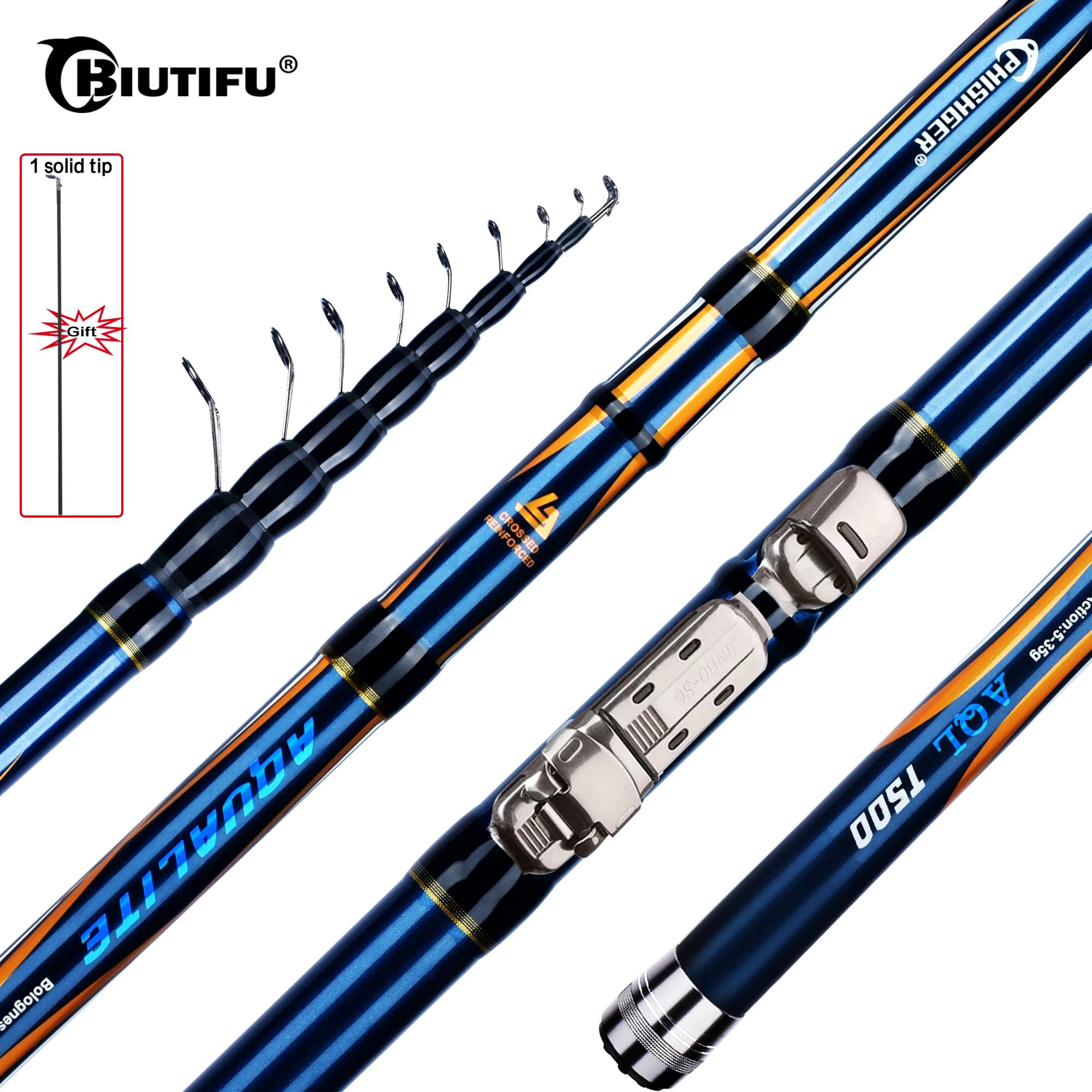 Canne télescopique bolognaise PHISHGER 4-6m 30T carbone - Pêche truite 5-35g ultralégère voyage