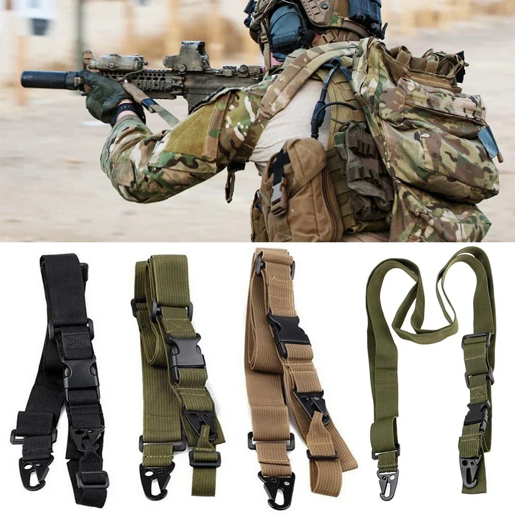 Bretelle tactique réglable pour fusil pêche, système élastique 1/2/3 points randonnée