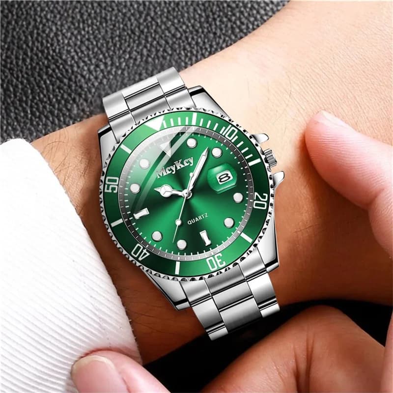 Montre homme luxe quartz style affaires avec calendrier - Idée cadeau pour pêcheur élégant