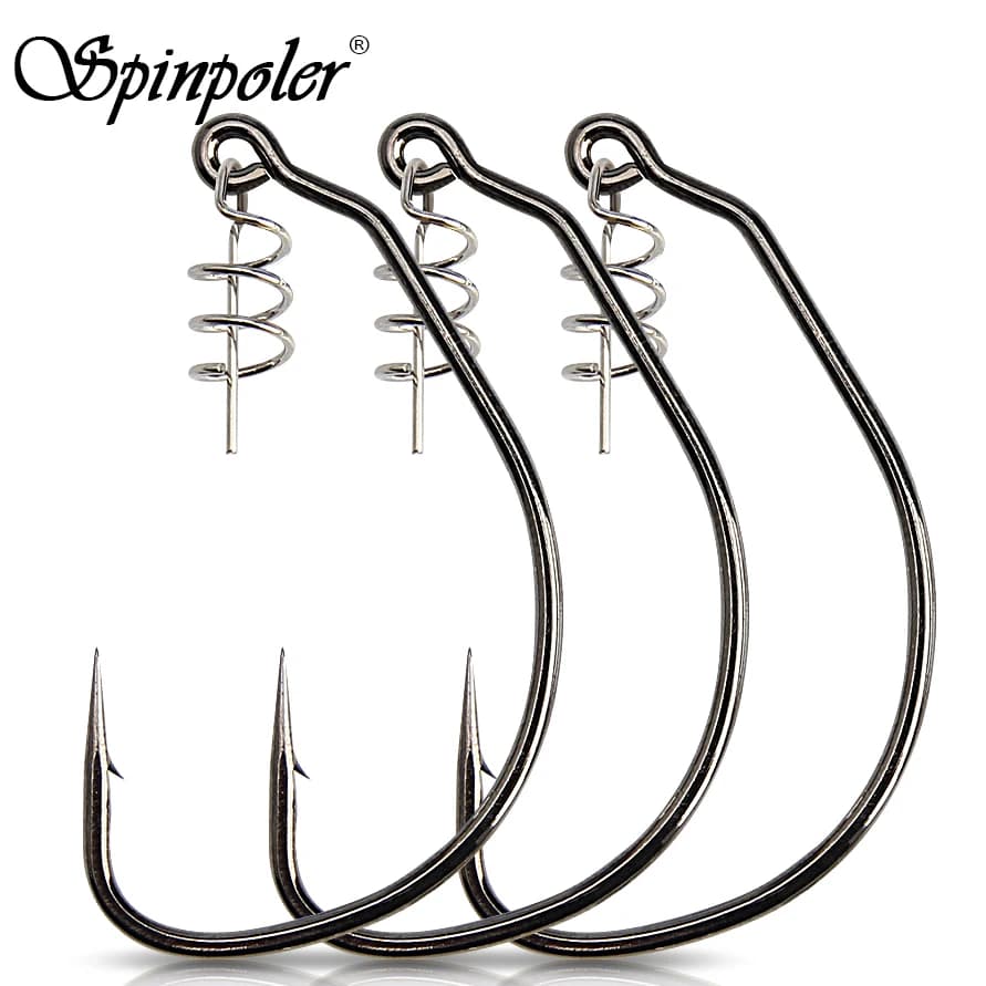 Hameçons leurres souples Spinpoler sans plomb large ouverture 3x renforcés pour pêche en mer