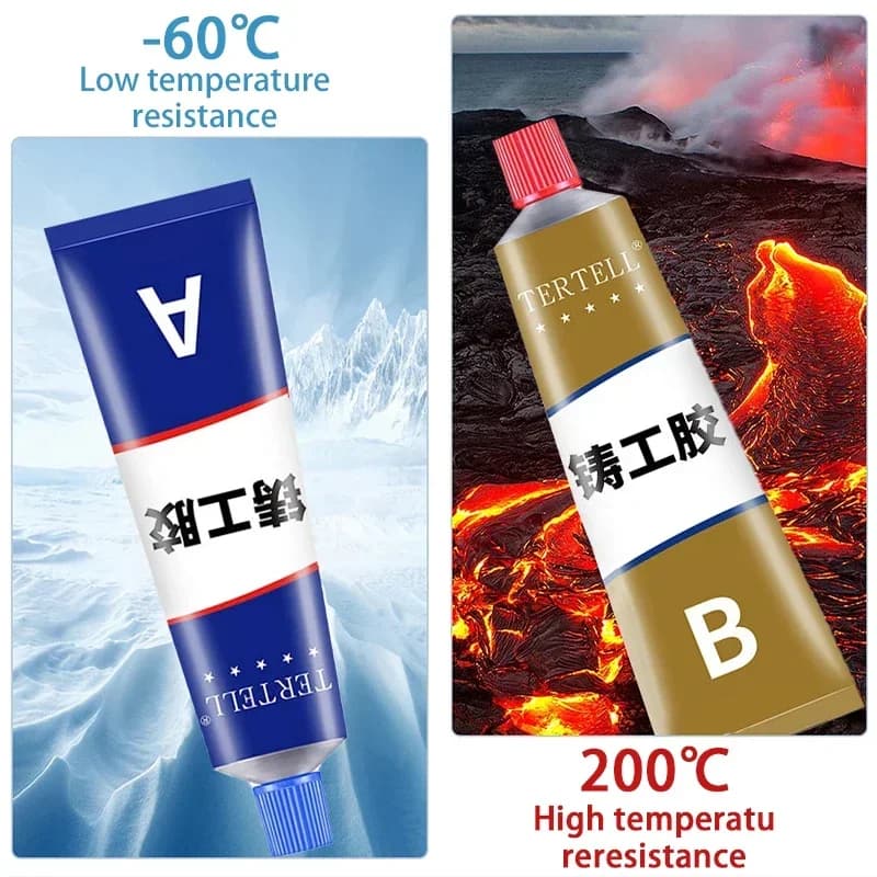 Colle forte AB type métal liquide - Adhésif étanche réparation toiture soudure étanchéité