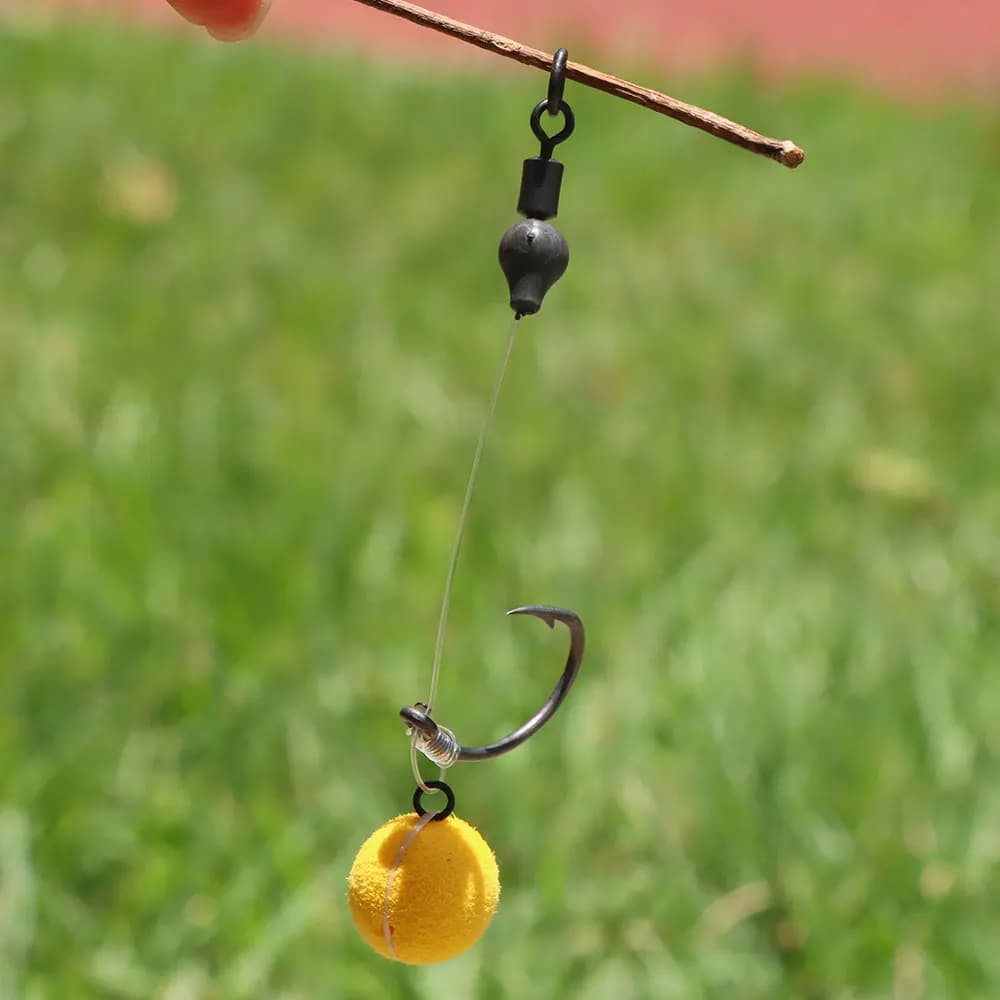 10 perles tungstène pour montage chod rig - Accessoires carpe fluorocarbone avec émerillon connecteur
